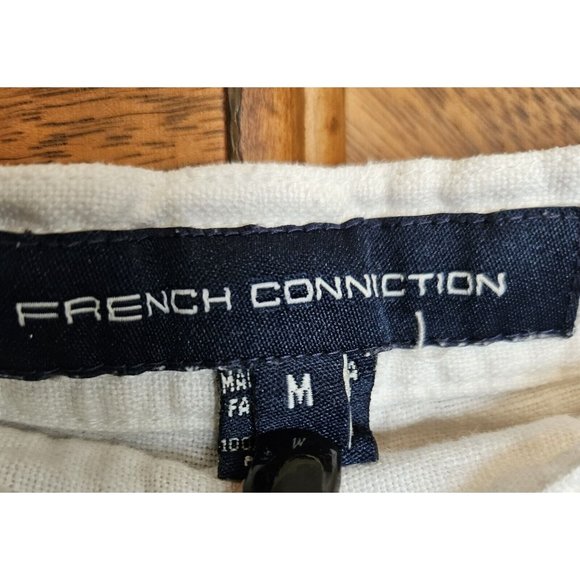 French Connection 100% Linen White Size Medium Relaxed Fit Pants - Picture 2 of 8
